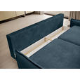 SCHLAFSOFA  mit Liegefunktion, Rücken echt Chenille Blau  - Blau/Schwarz, KONVENTIONELL, Textil/Metall (223/89/107cm) - Carryhome