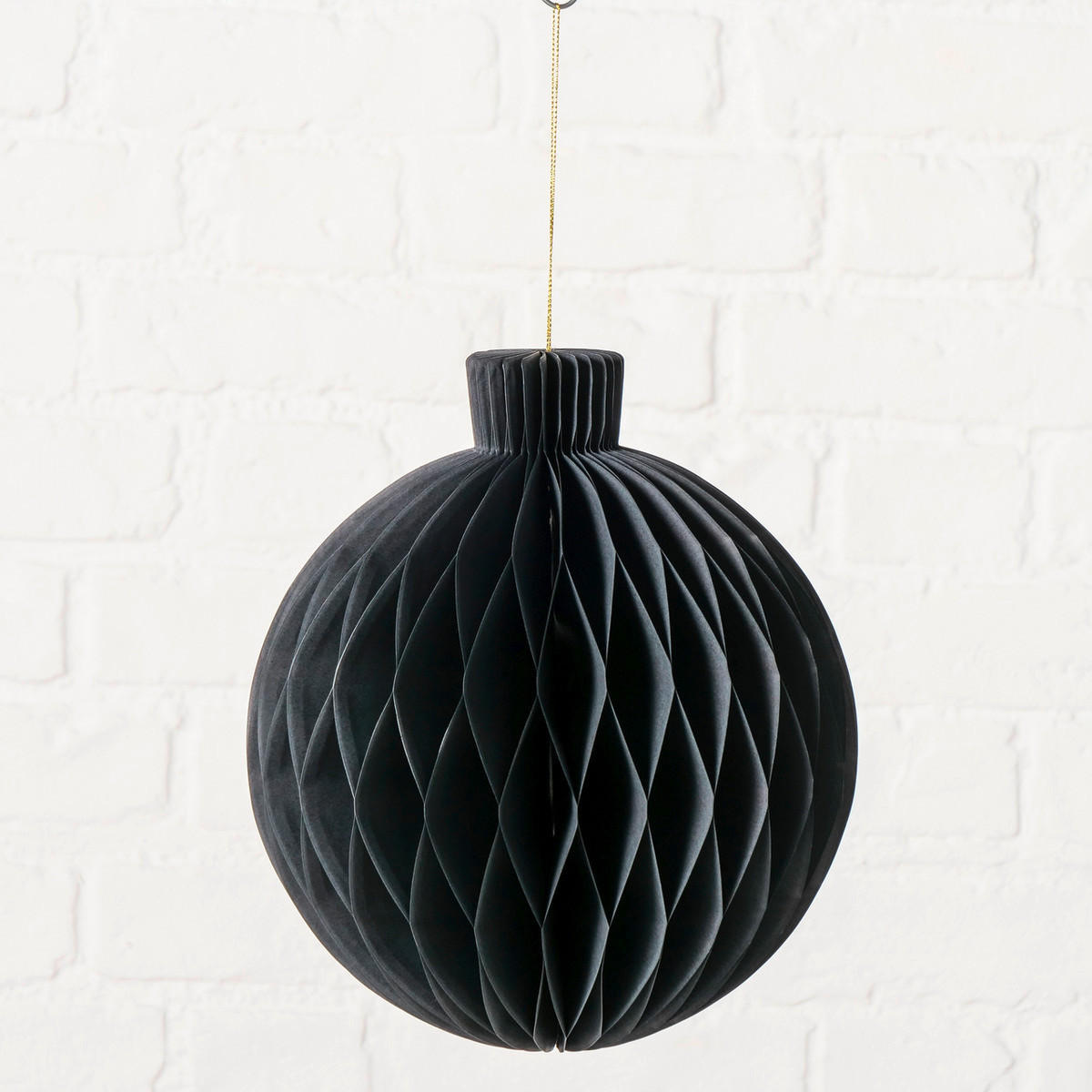CHRISTBAUMANHÄNGER 22 cm  - Schwarz, Basics, Papier (22cm) - X-Mas
