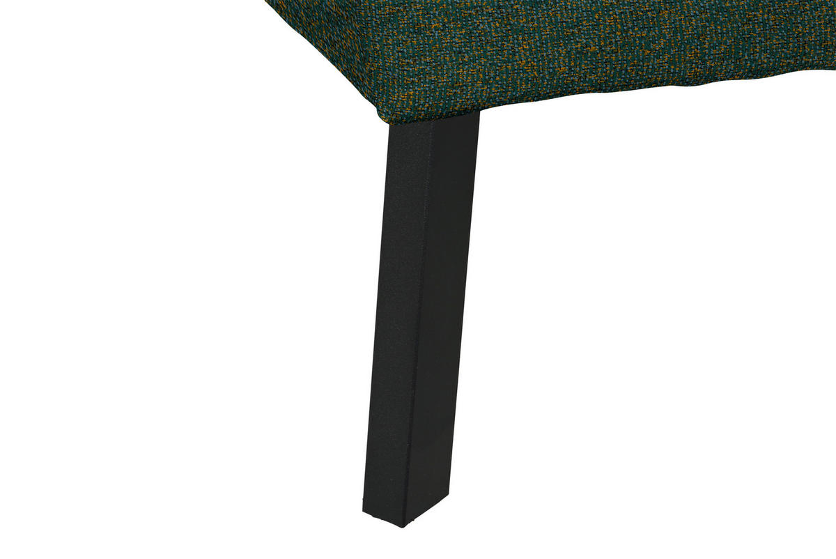 ECKSOFA in Struktur Grün  280/205 cm  - Schwarz/Grün, Design, Textil/Metall (280/205cm) - Xora