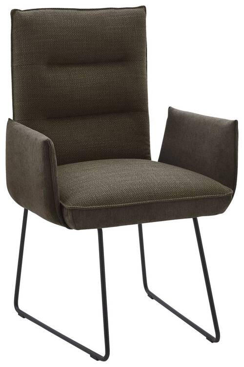 ARMLEHNSTUHL  in Flachgewebe  - Dunkelbraun/Schwarz, Design, Textil/Metall (59/93/59cm) - Dieter Knoll