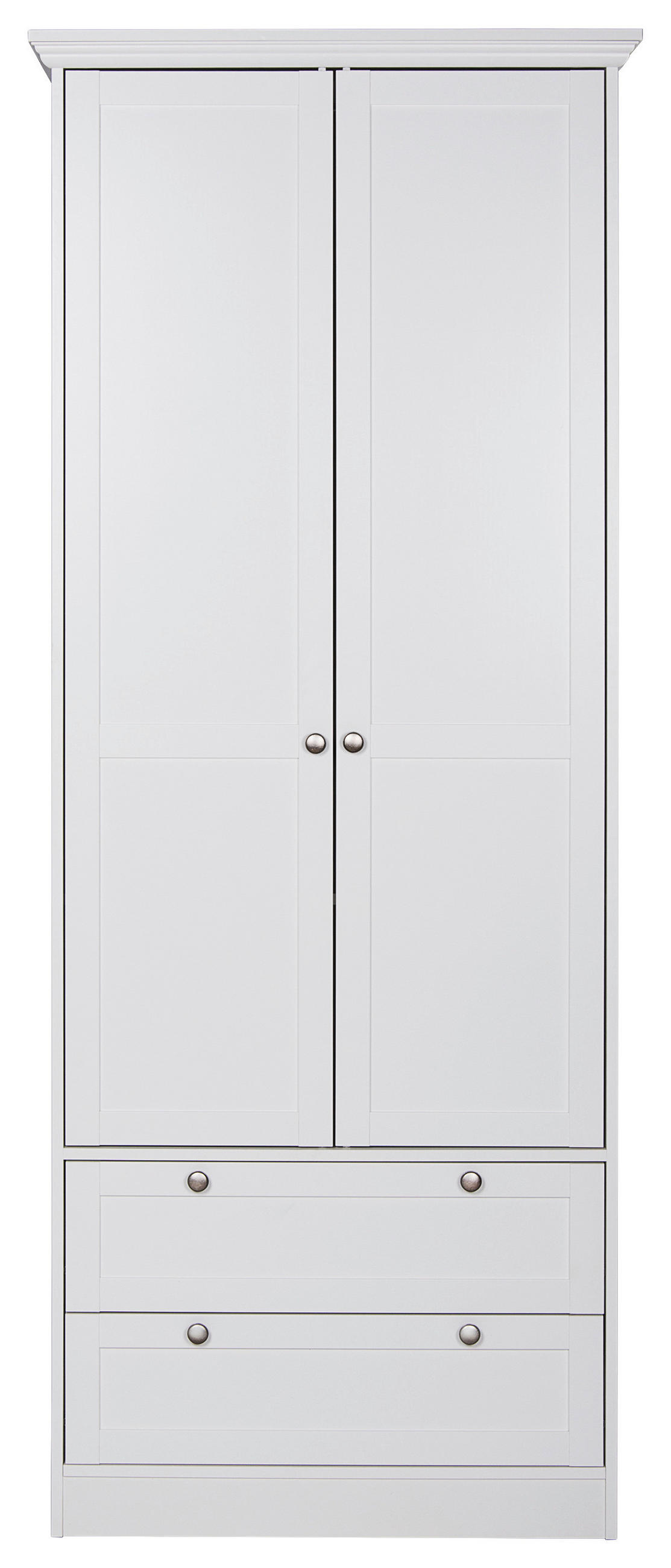 OMARA S KLASIČNIMI VRATI, bela  - srebrne barve/bela, Trendi, kovina/leseni material (80/200/51cm) - MID.YOU