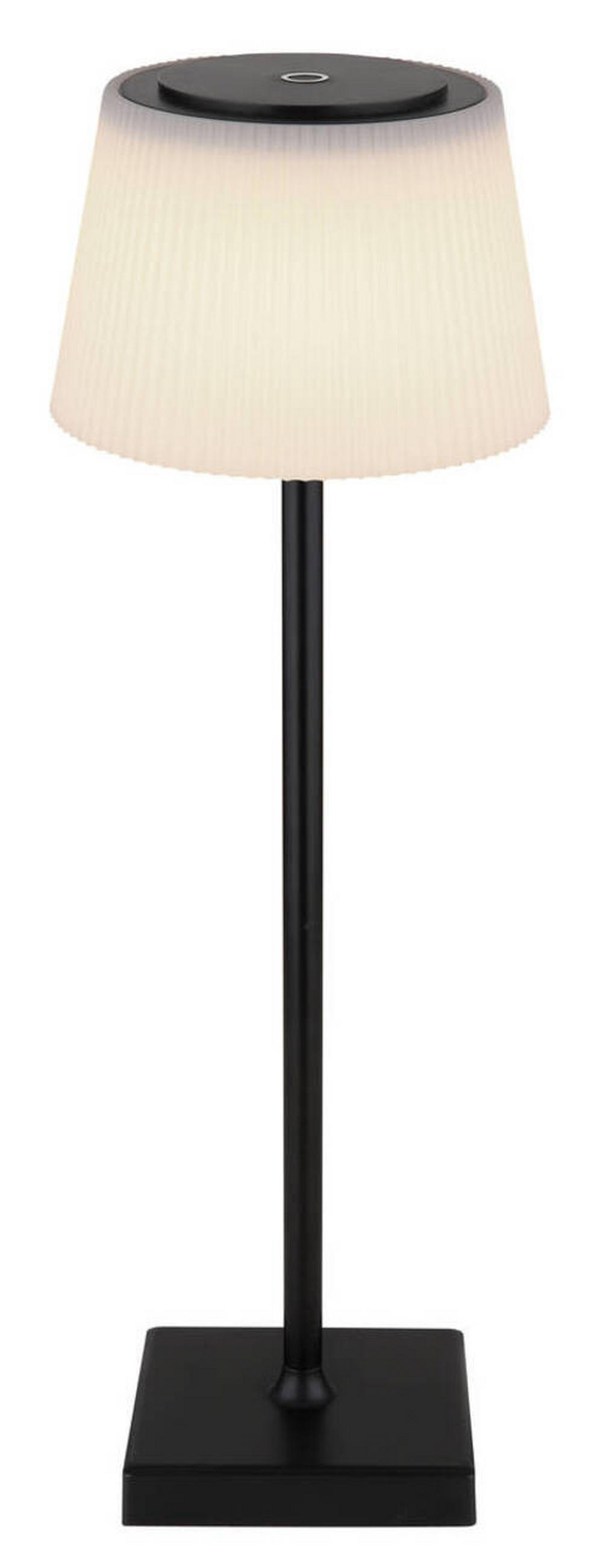 AKKU-TISCHLEUCHTE - Weiss/Schwarz, Konventionell, Kunststoff/Metall (13,1/38cm) - Globo