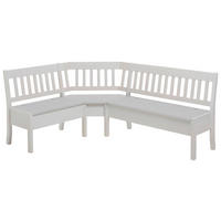ECKBANK 147/170 cm Weiß Kiefer massiv   - Weiß, ROMANTIK / LANDHAUS, Holz (147/170cm) - Boxxx