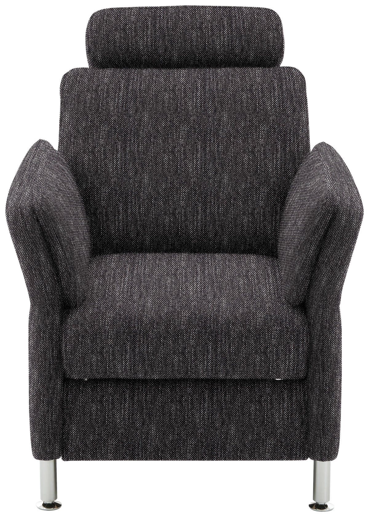 SESSEL in Flachgewebe Schwarz  - Chromfarben/Schwarz, KONVENTIONELL, Textil/Metall (86/87/93cm) - Beldomo System