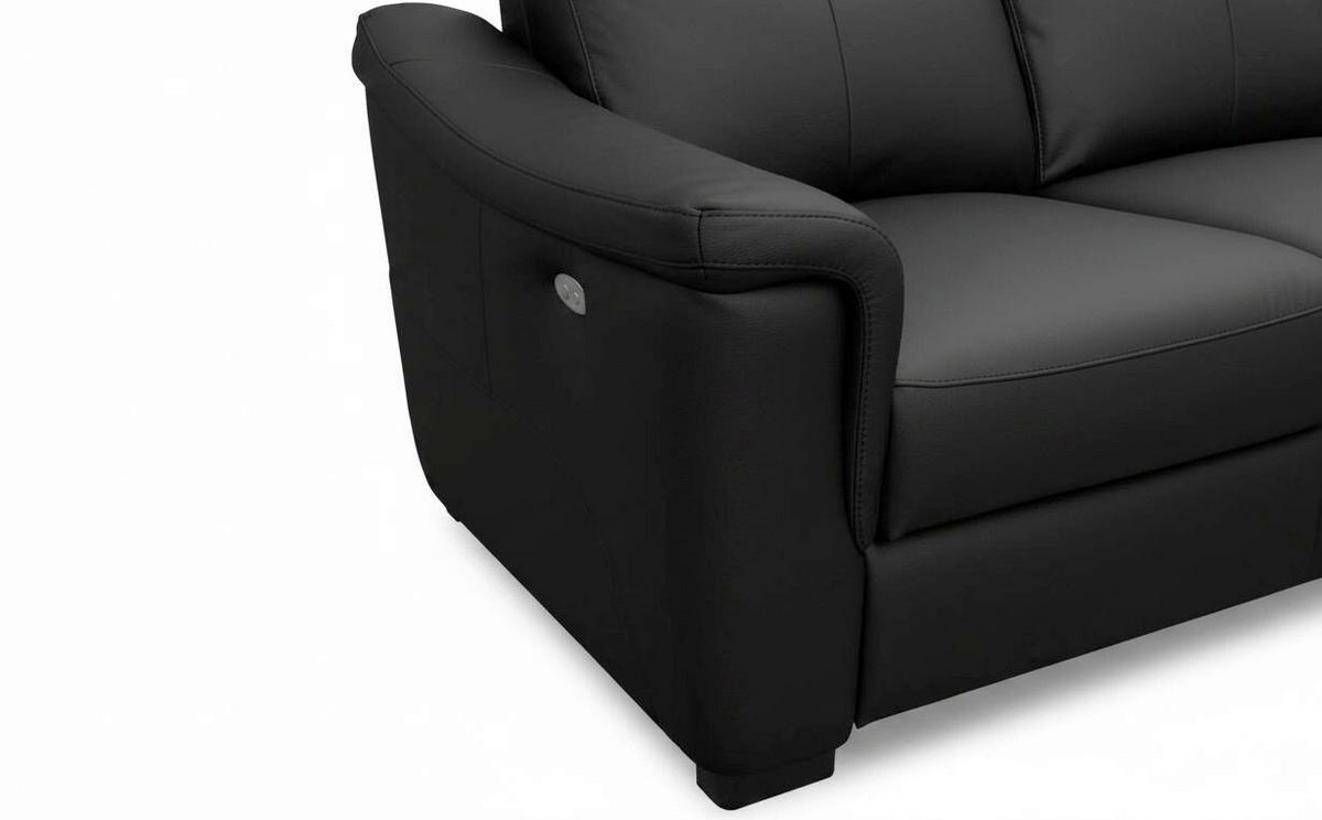 ECKSOFA Echtleder Schwarz  - Wengefarben/Schwarz, Design, Leder/Holz (260/229cm) - Livetastic