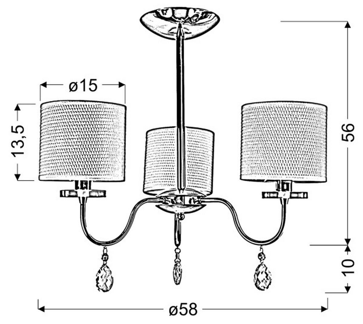 PENDELLEUCHTE 58/58/56 cm  - Chromfarben, KONVENTIONELL, Kunststoff/Metall (58/58/56cm)