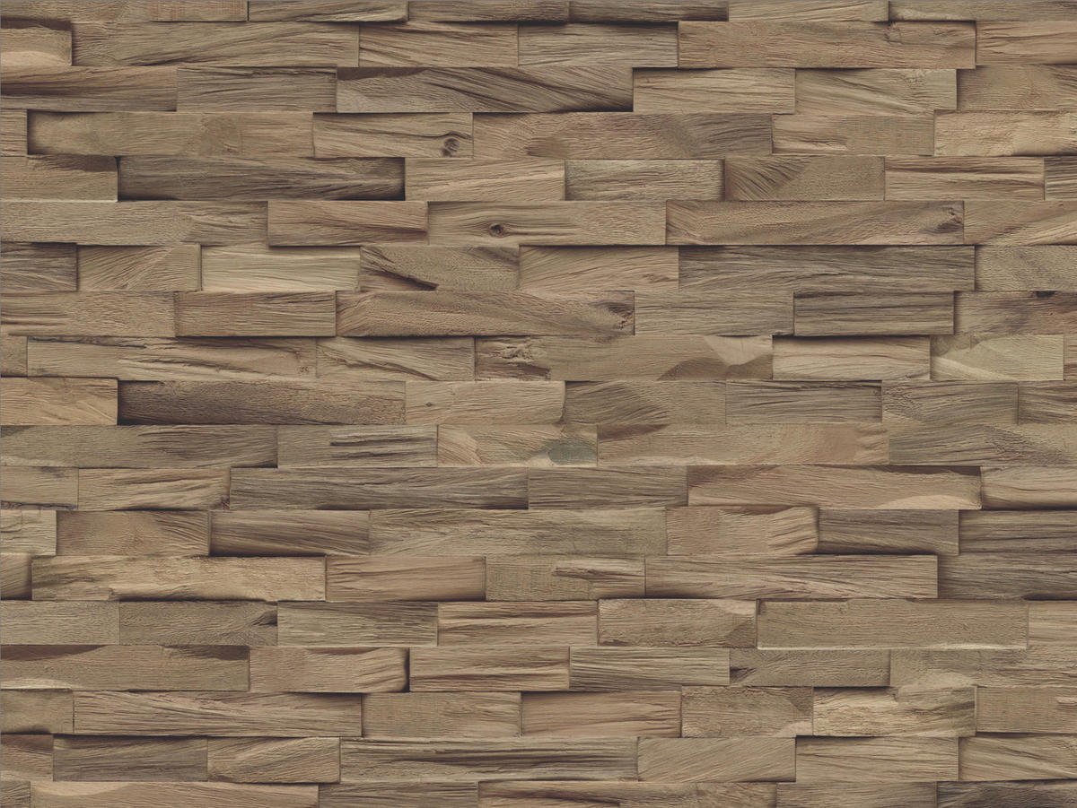 WANDVERKLEIDUNG 11 Stück  - Braun, Basics, Holz (61/15/2cm)