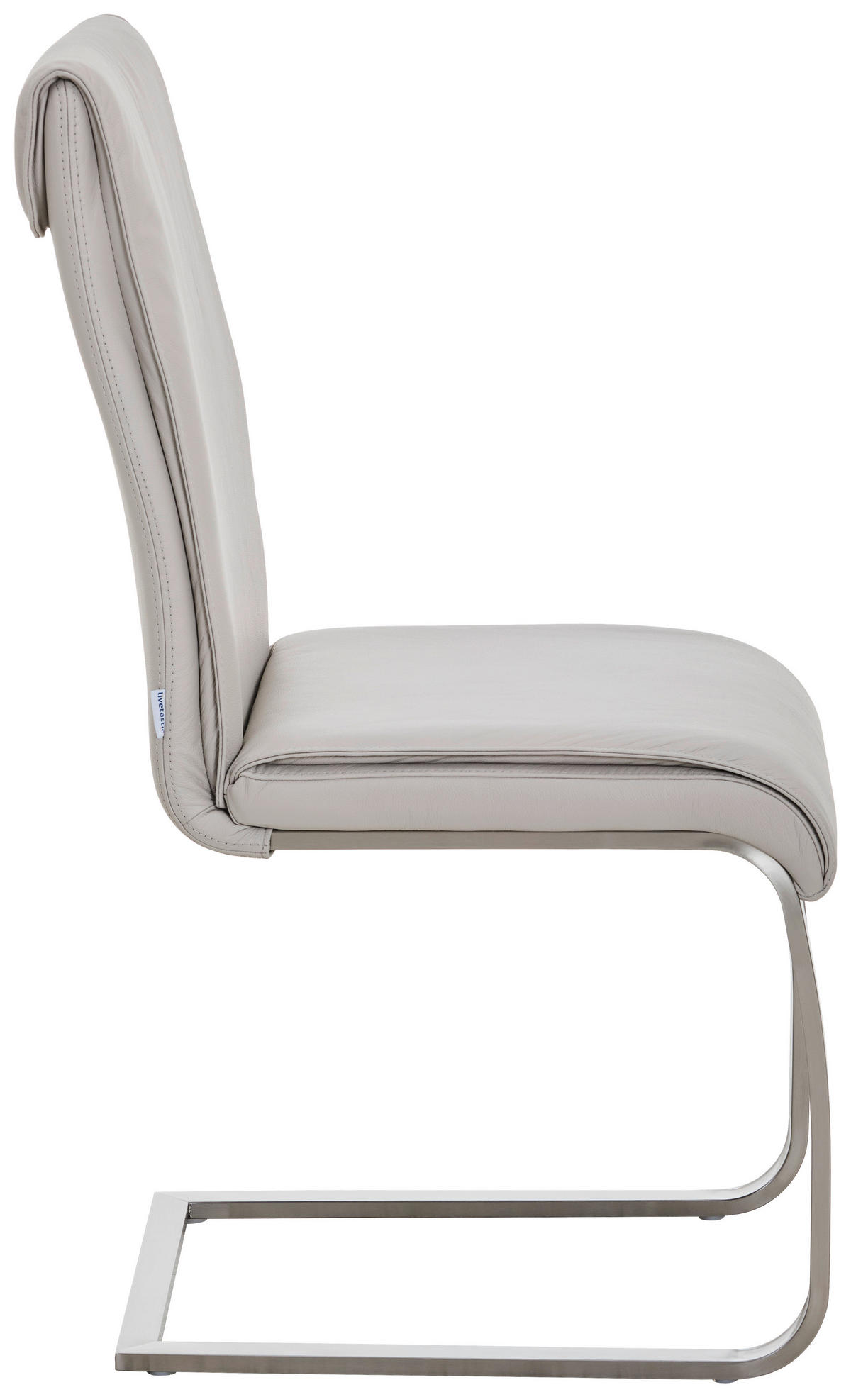 SCHWINGSTUHL  in Edelstahl Echtleder pigmentiert  - Edelstahlfarben/Beige, Design, Leder/Metall (46/99/62cm) - Livetastic