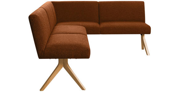 ECKBANK 218/172 cm Webstoff Haselnussfarben Eiche vollmassiv   - Eichefarben/Haselnussfarben, KONVENTIONELL, Holz/Textil (218/172cm) - Linea Natura