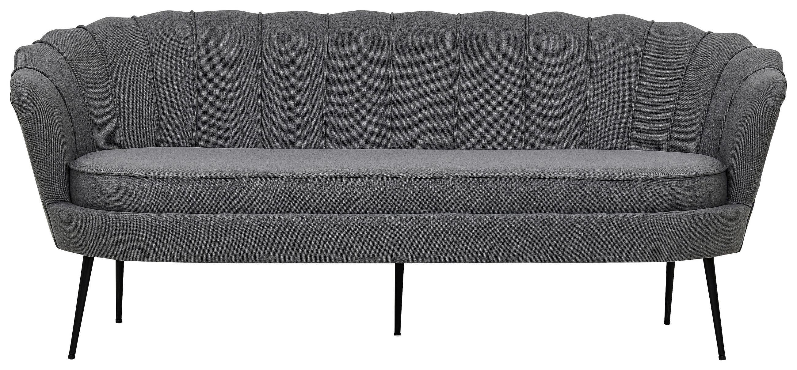 2-SITS SOFFA i metall, textil svart, mörkgrå  - mörkgrå/svart, Design, metall/textil (180/78.5/78cm) - Livetastic