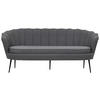 2-SITZER-SOFA Textilgeflecht Schwarz, Dunkelgrau  - Dunkelgrau/Schwarz, Design, Textil/Metall (180/78.5/78cm) - Livetastic