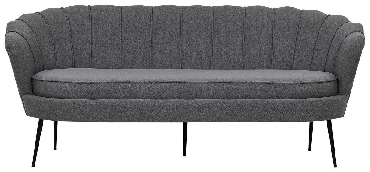 2-SITZER-SOFA Textilgeflecht Schwarz, Dunkelgrau  - Dunkelgrau/Schwarz, Design, Textil/Metall (180/78.5/78cm) - Livetastic