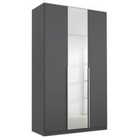 DREHTÜRENSCHRANK Grau, Silberfarben  - Silberfarben/Alufarben, Modern, Holzwerkstoff (136/229/54cm) - Rauch Möbel