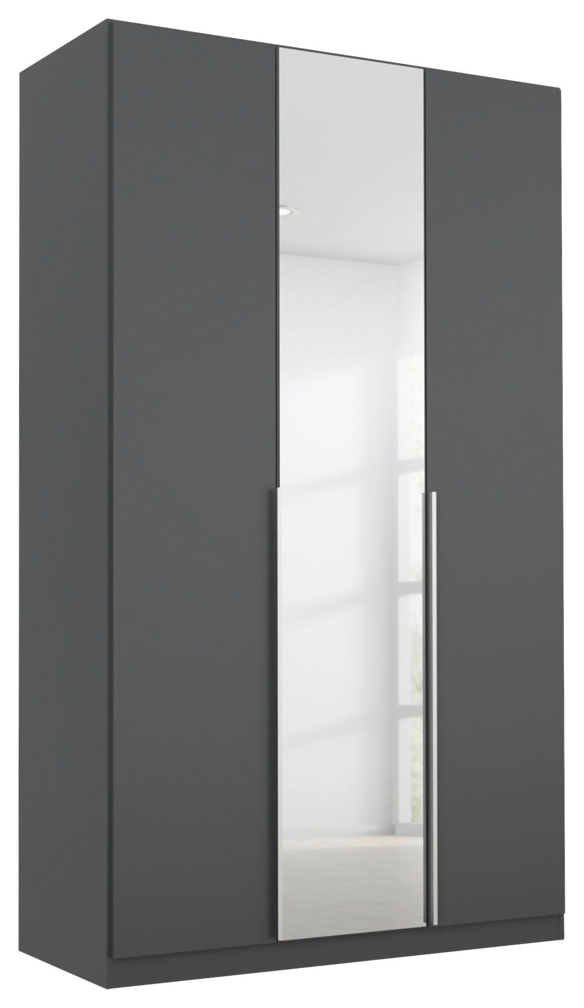 DREHTÜRENSCHRANK Grau, Silberfarben  - Silberfarben/Alufarben, Modern, Holzwerkstoff (136/229/54cm) - Rauch Möbel