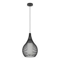 HÄNGELEUCHTE 42,5/110 cm  - Schwarz/Weiß, Design, Glas/Metall (42,5/110cm)