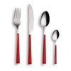 BESTECKSET 16-teilig Edelstahl  - Silberfarben/Rot, Basics, Kunststoff/Metall - Echtwerk