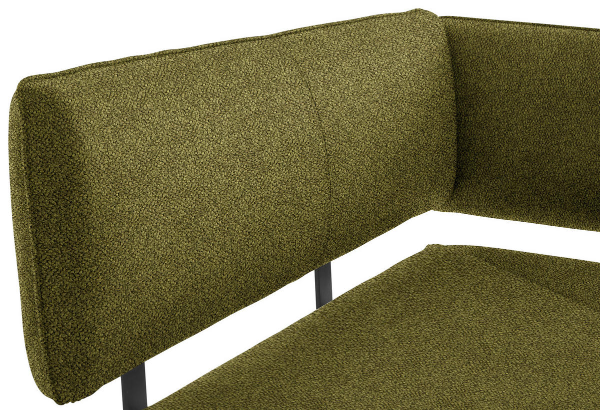ECKBANK 150/190 cm  in Schwarz, Olivgrün  - Schwarz/Olivgrün, MODERN, Textil/Metall (150/190cm) - Cantus