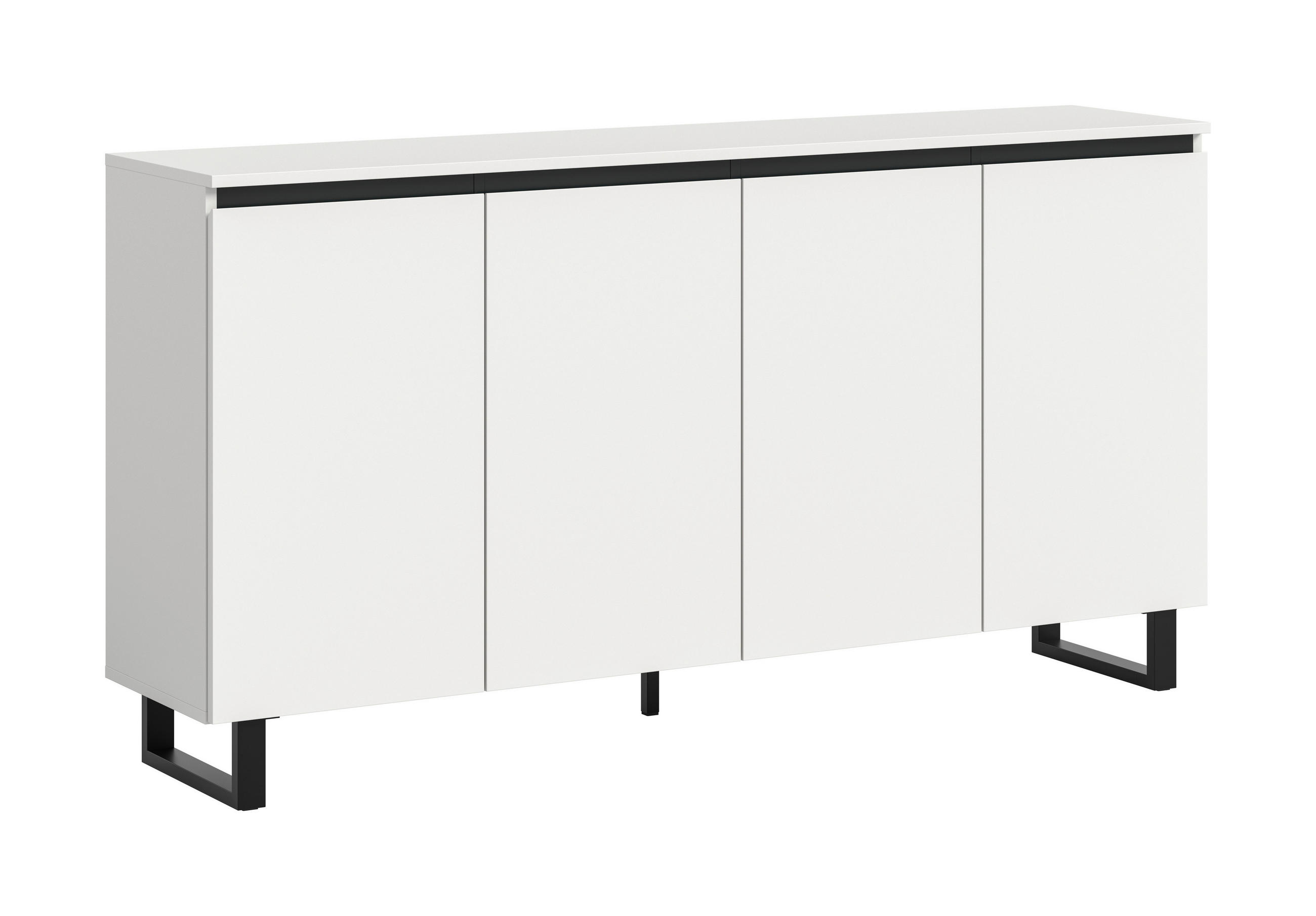 SIDEBOARD  160/84/36 cm  - vit/svart, Design, metall/trämaterial (160/84/36cm) - Livetastic