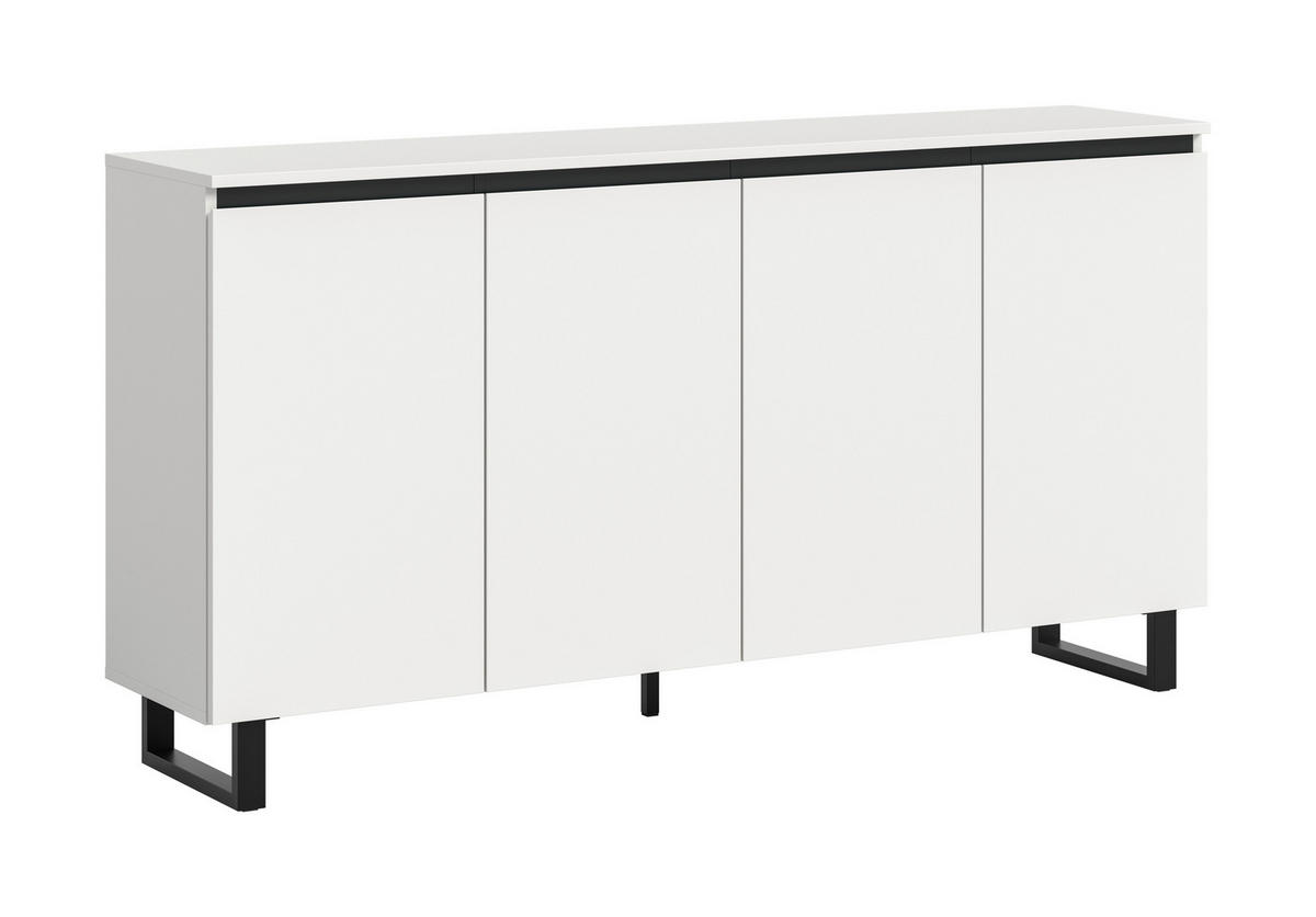 SIDEBOARD  160/84/36 cm  - vit/svart, Design, metall/trämaterial (160/84/36cm) - Livetastic