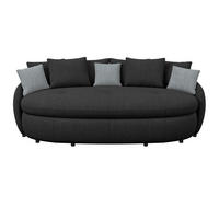 MEGASOFA Chenille Schwarz  - Schwarz, Trend, Kunststoff/Textil (238/80/140cm) - MID.YOU