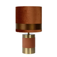 TISCHLEUCHTE - Goldfarben/Braun, Konventionell, Textil/Metall (18/32cm) - Lucide
