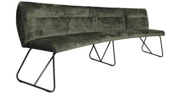 SITZBANK 212/88/81 cm Flachgewebe Dunkelgrün Metall - Dunkelgrün/Anthrazit, Design, Textil/Metall (212/88/81cm) - Valnatura