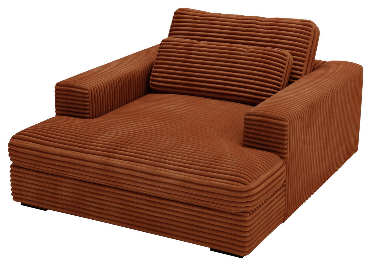 XXL-SESSEL - Rostfarben/Schwarz, MODERN, Kunststoff/Textil (122/80/159cm) - Lomoco