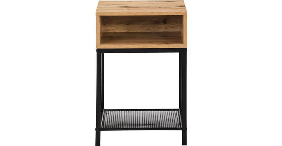 BEISTELLTISCH 40/40/58 cm Naturfarben, Schwarz quadratisch  - Schwarz/Naturfarben, Basics, Holzwerkstoff/Metall (40/40/58cm) - Xora