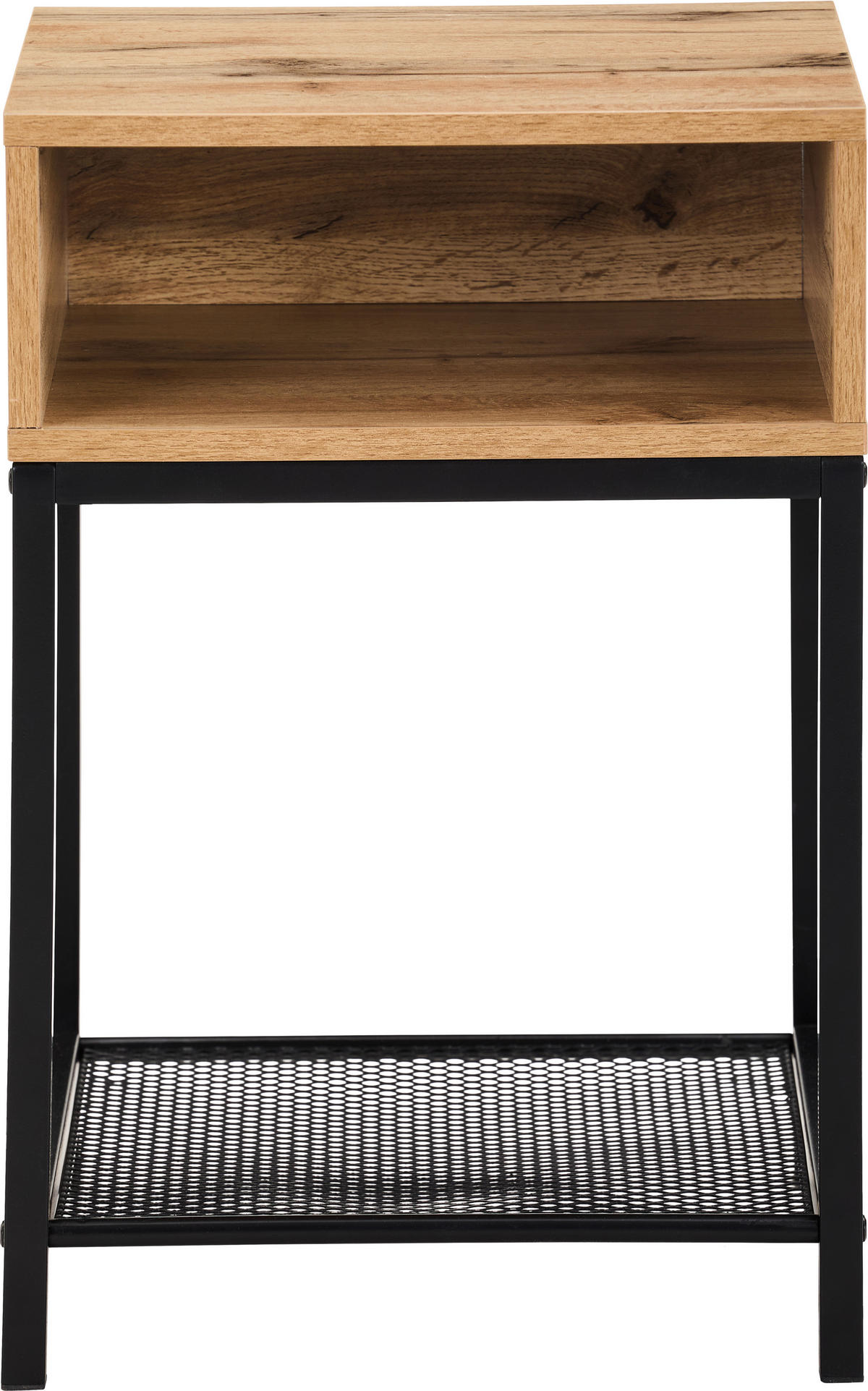 BEISTELLTISCH 40/40/58 cm Naturfarben, Schwarz quadratisch  - Schwarz/Naturfarben, Basics, Holzwerkstoff/Metall (40/40/58cm) - Xora