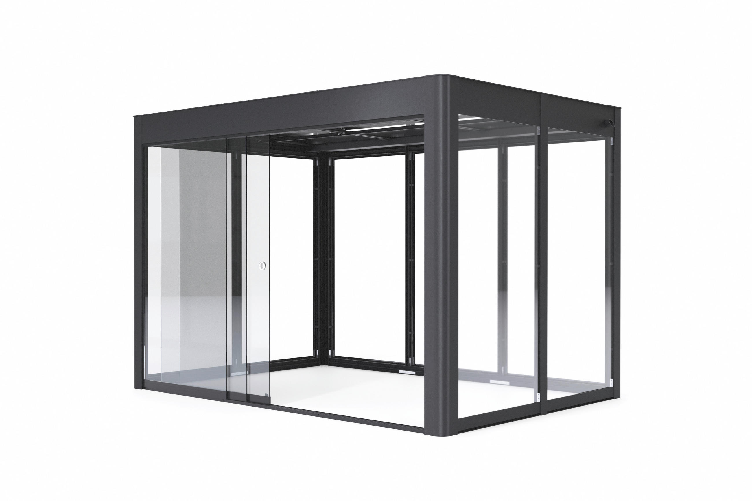 SCHIEBETÜR   - Klar/Anthrazit, Basics, Glas/Metall (312/209cm)