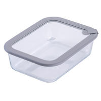 VORRATSDOSE Chefkoch 640 L  - Transparent/Hellgrau, Basics, Glas (1520ml) - Chefkoch+Fackelmann