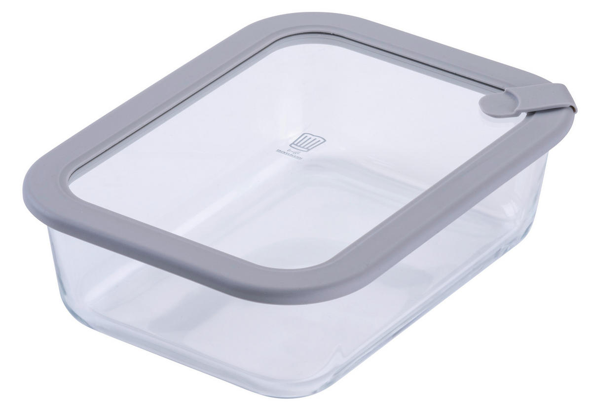 VORRATSDOSE Chefkoch 640 L  - Transparent/Hellgrau, Basics, Glas (1520ml) - Chefkoch+Fackelmann