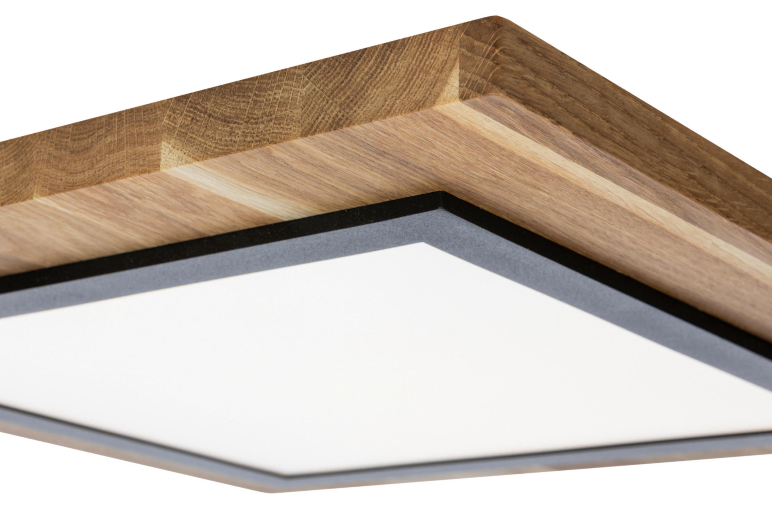 LED-PANEEL 40/40/5 cm  - Eichefarben/Schwarz, Design, Holz/Metall (40/40/5cm)