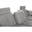 ECKSOFA in Mikrofaser Grau  - Chromfarben/Grau, MODERN, Kunststoff/Textil (276/193cm) - Hom`in