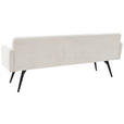 SITZBANK 216/86/68 cm Cord Weiß Metall  - Schwarz/Weiß, Design, Textil/Metall (216/86/68cm) - Dieter Knoll