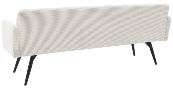SITZBANK 216/86/68 cm Cord Weiß Metall - Schwarz/Weiß, Design, Textil/Metall (216/86/68cm) - Dieter Knoll