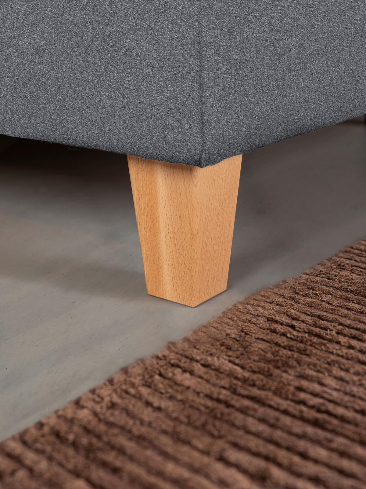 POLSTERBETT 180/200 cm  in Grau, Buchefarben  - Weiss/Buchefarben, Design, Holz/Textil (180/200cm) - Valnatura