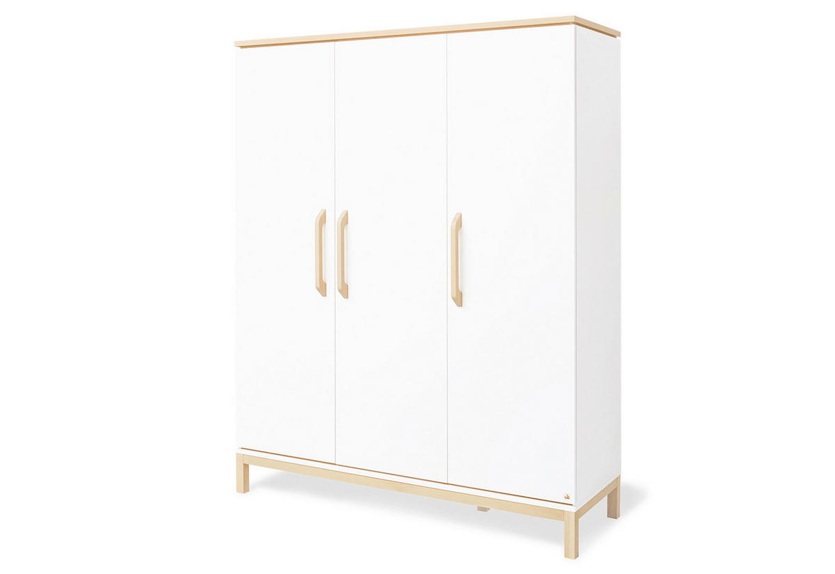 BABYKLEIDERSCHRANK PINOLINO LIGHT  - Ahornfarben/Weiß, Design, Holz/Holzwerkstoff (150/190/56cm) - Pinolino