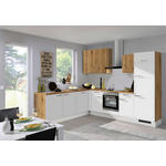 ECKKÜCHE 245/285 cm  in Weiß, Eichefarben  - Eichefarben/Weiß, KONVENTIONELL, Holzwerkstoff (245/285cm) - Xora