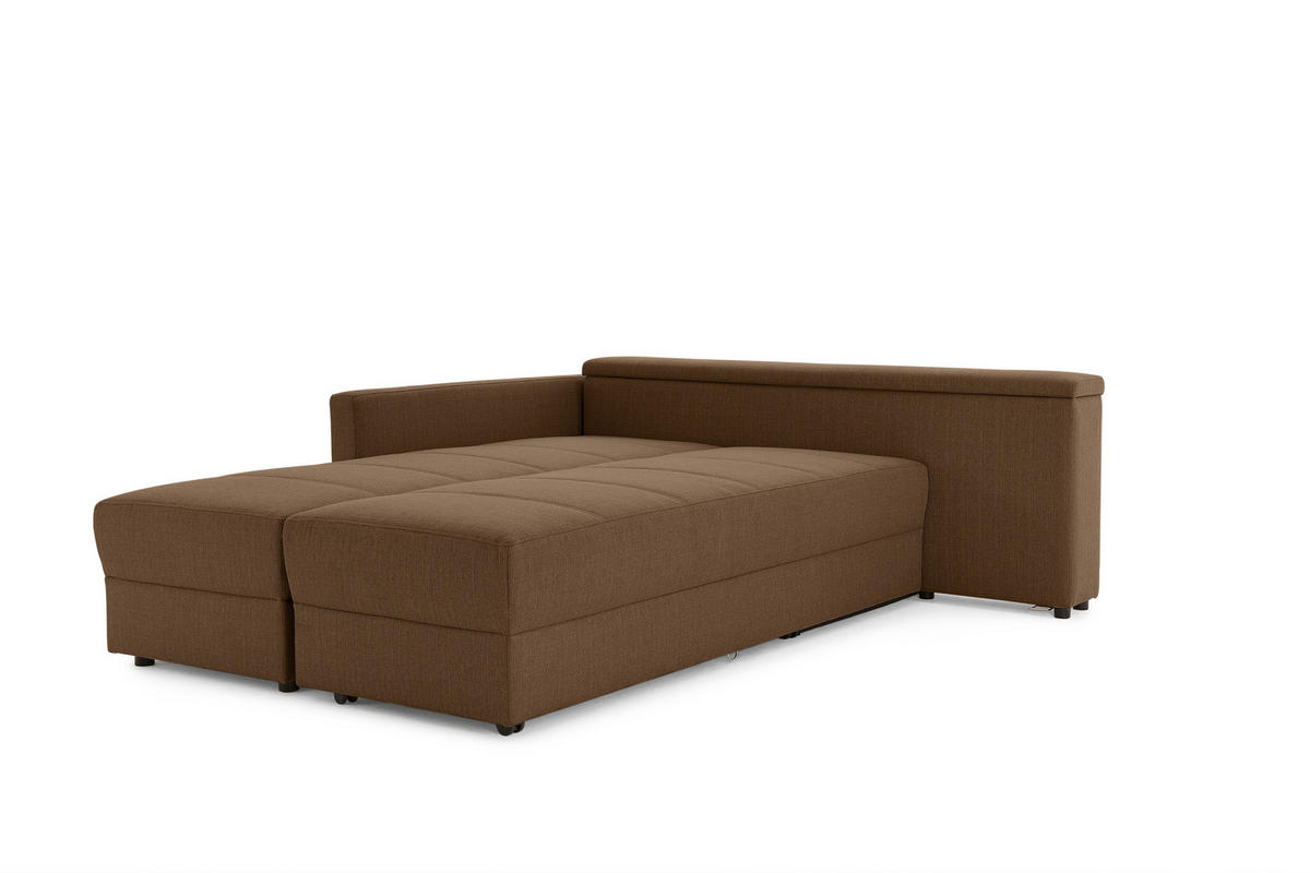 ECKSOFA LOOKS III Dunkelbraun Webstoff  - Dunkelbraun/Schwarz, Design, Kunststoff/Textil (287/229cm) - LOOKS by W.Joop