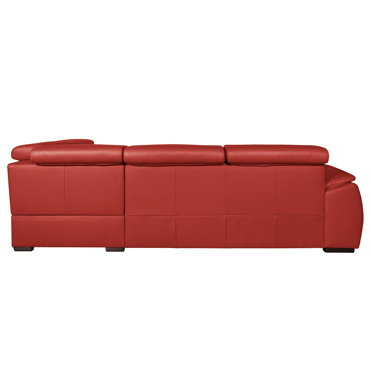 ECKSOFA  in Echtleder Rot  - Wengefarben/Rot, Design, Leder/Holz (265/211cm) - Livetastic