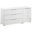 SIDEBOARD  120/61/42 cm 3 Schublade(n)  - Klar/Silberfarben, Design, Glas/Holzwerkstoff (120/61/42cm) - Novel