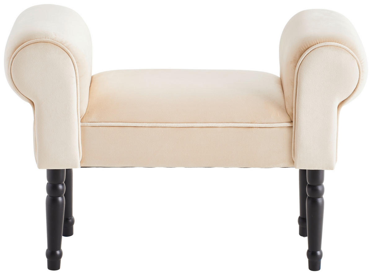 HOCKER in Holz, Textil Schwarz, Beige  - Beige/Schwarz, Trend, Holz/Textil (76/54/30cm) - Xora