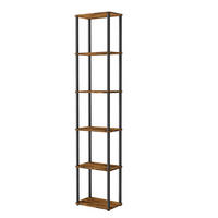 REGAL Schwarz, Dunkelbraun  - Dunkelbraun/Schwarz, Trend, Holzwerkstoff/Metall (38/173,4/23,8cm) - Boxxx