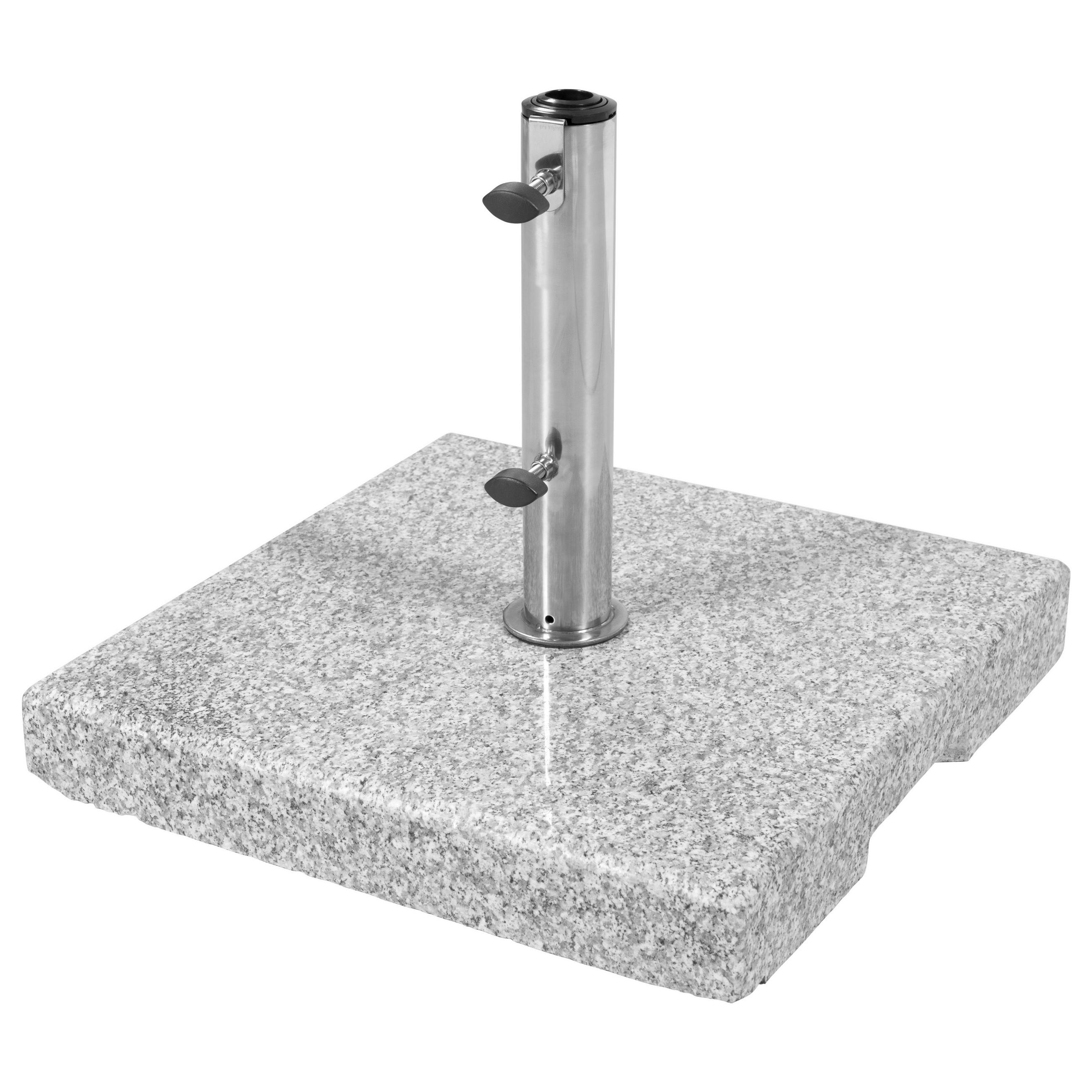 SONNENSCHIRMSTÄNDER Granit Edelstahlfarben, Hellgrau  - Edelstahlfarben/Hellgrau, Basics, Stein (45/8/45cm) - Doppler