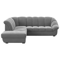 ECKSOFA Anthrazit Chenille Bettkasten, Schlaffunktion, Rücken echt  - Anthrazit/Schwarz, KONVENTIONELL, Kunststoff/Textil (222/260cm) - Welnova