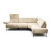ECKSOFA in Samt Naturfarben  248-263/193 cm  - Schwarz/Naturfarben, Design, Textil/Metall (248-263/193cm) - SENSOO