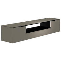 LOWBOARD  210/41/45 cm 1 Schublade(n) Beimöbel erhältlich, hängend, Abdeckplatte aus Glas  - Schwarz/Grau, Design, Glas/Holzwerkstoff (210/41/45cm) - Moderano