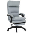 CHEFSESSEL Mikrofaser Hellgrau  - Hellgrau/Schwarz, MODERN, Kunststoff/Textil (63,5/114-122/70cm) - Venda