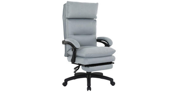 CHEFSESSEL in Mikrofaser Hellgrau - Hellgrau/Schwarz, MODERN, Kunststoff/Textil (63,5/114-122/70cm) - Venda